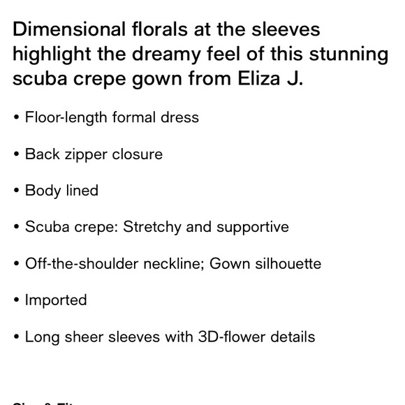 NWOT Eliza J 3 D Floral Sleeve Scuba Crepe Gown Navy Size 18 - Picture 11 of 13